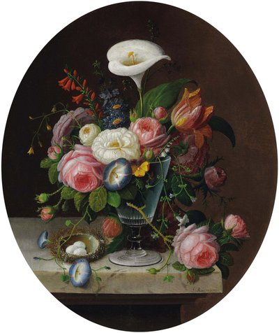 Flowers in a Crystal Vase by Severin Roesen